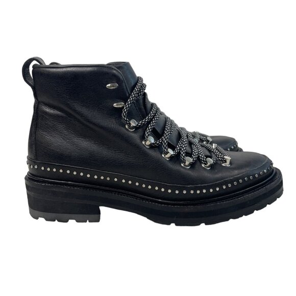 Rag & Bone Women's Lace Up Black Compass Ankle Leather Boots Sz 7 - NWOB - Picture 3 of 10